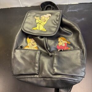 Disney Backpack Drawstring Snow White &‎ the Seven Dwarfs Bashful Grumpy Doc VTG